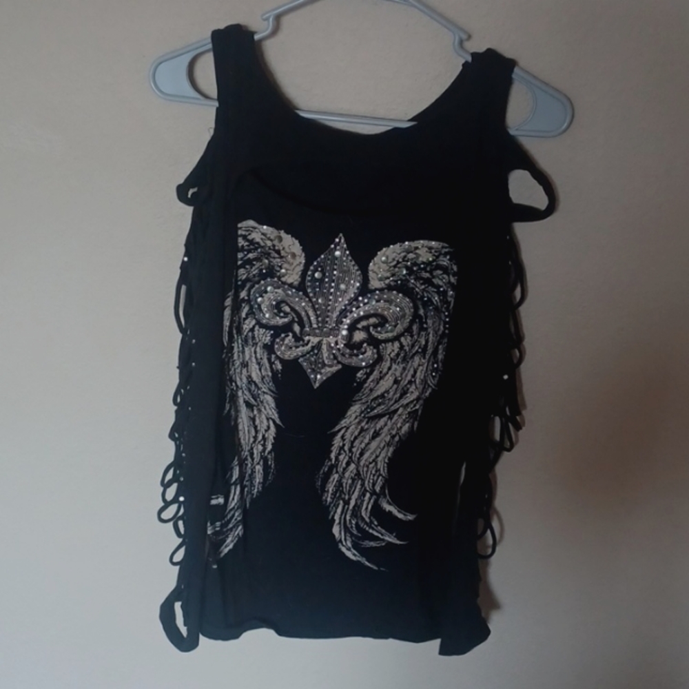 Long sleeve  cut outs all down the sleeves